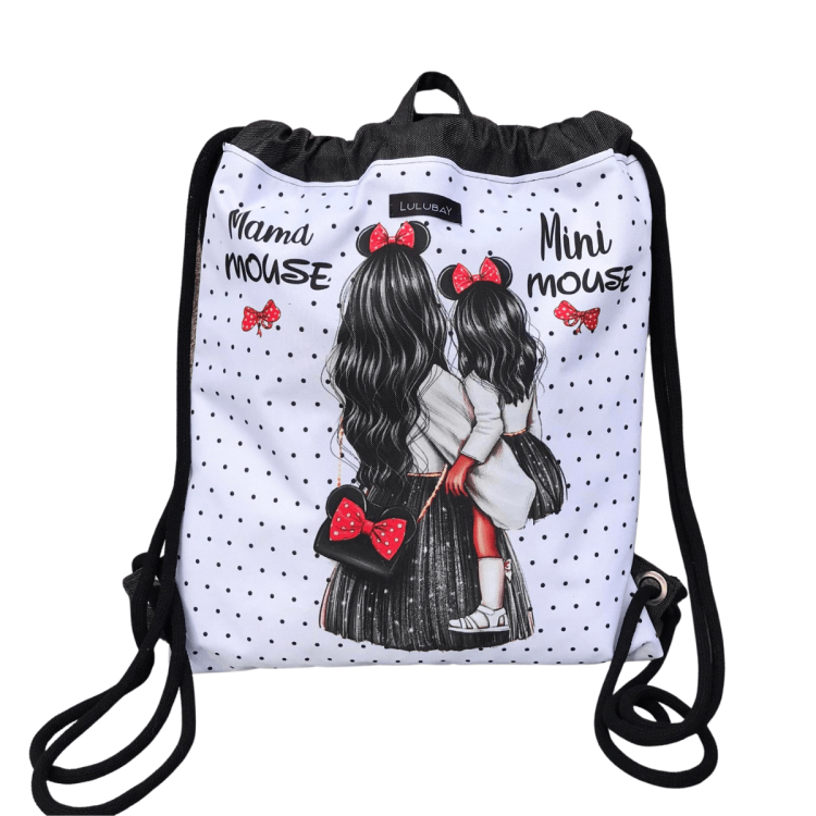 Workoplecak mama i córka, worek mama i dziecko, Minnie