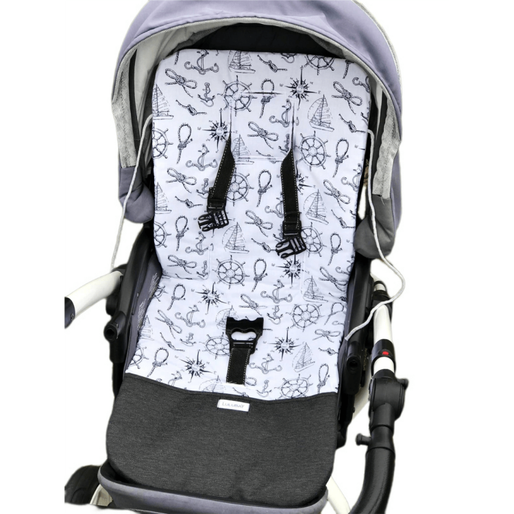 Uniwersalna wkładka do wózka, wkładka do spacerówki wzór marynistyczny