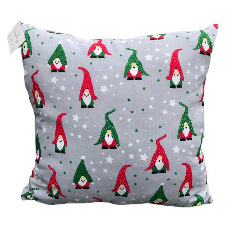 Poszewka bawełniana na poduszkę świąteczna w krasnale skrzaty