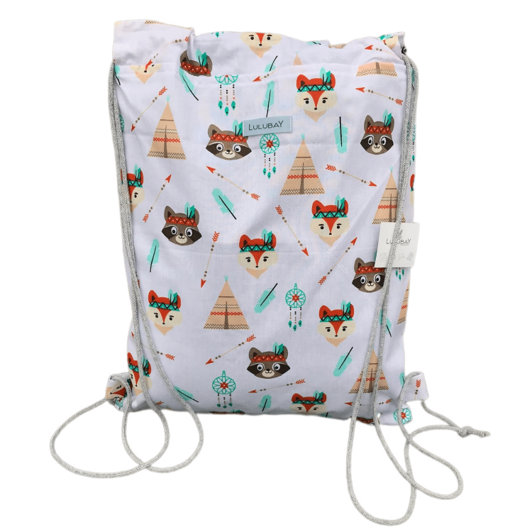 Bawełniany worek do żłobka, przedszkola, szkoły, na ubrania, na co dzień zweirzątka