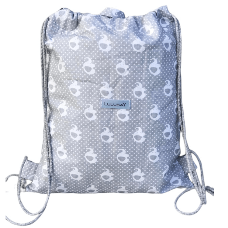 Bawełniany worek do żłobka, przedszkola, szkoły, na ubrania, na co dzień słoniki