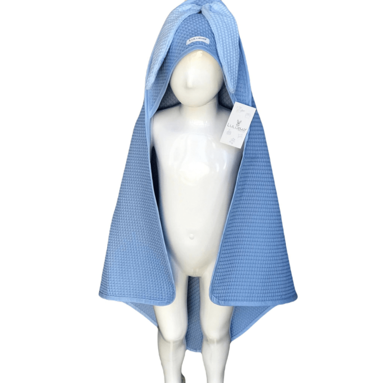 Niebieski ręcznik z uszami i kapturem