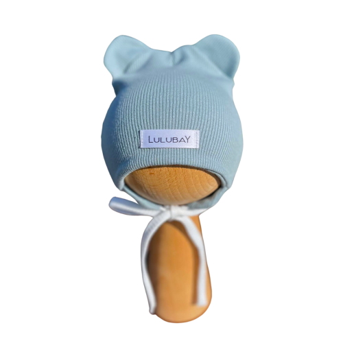Czapka prążek mineral wiązana z uszami misia dziecięca dla dziewczynki dla chłopca wiosenna jesienna Obwód Głowy 32-38 cm