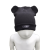 Czapka z uszami misia, czarna czapka z prążka Obwód Głowy 50-54 cm