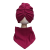 Komplet - bordowy turban z chustą Obwód Głowy 44-47 cm