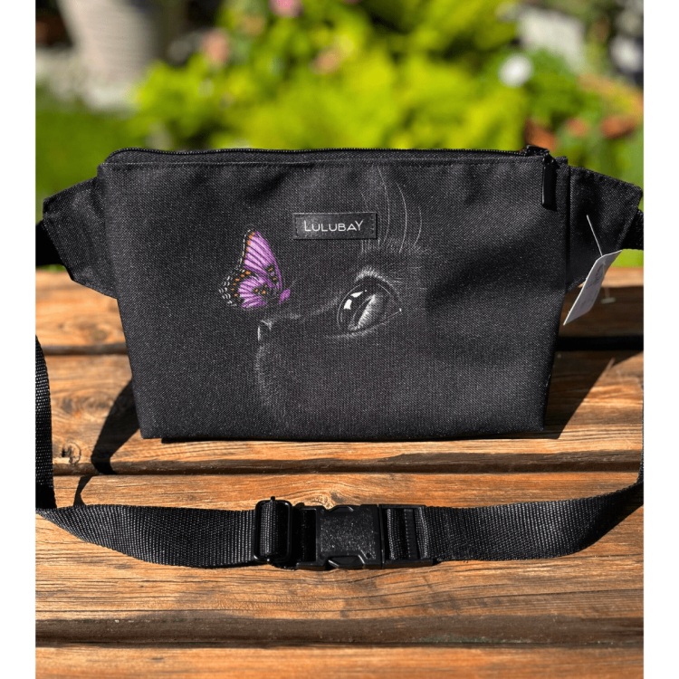 Saszetka typu nerka z kotem, saszetko-nerka kot