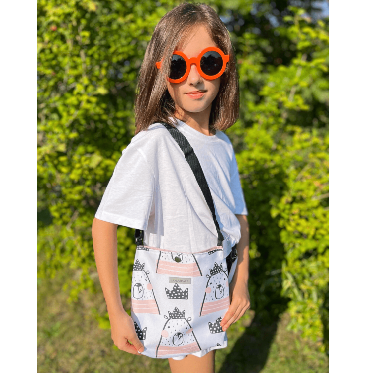 Torebka, torebeczka dla dziewczynki. Miś w koronie