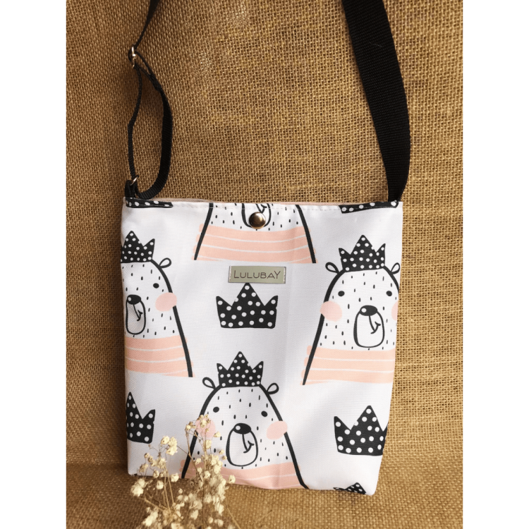 Torebka, torebeczka dla dziewczynki. Miś w koronie