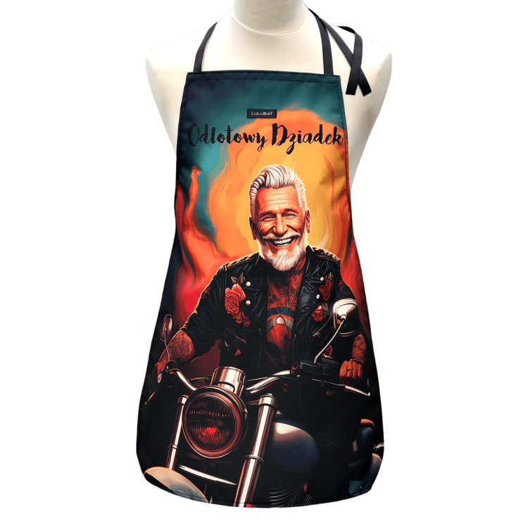 Fartuch kuchenny do gotowania pieczenia, wodoodporny fartuch dla Dziadka "Odlotowy Dziadek" dziadek motocyklista