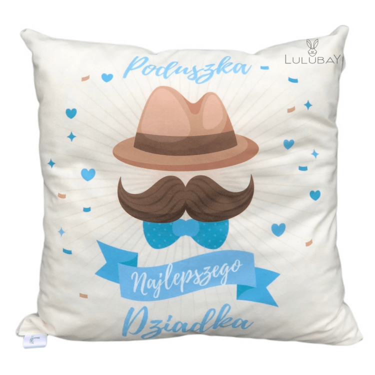 Poduszka dla Dziadka, prezent, Dzień Dziadka, Poduszka Najlepszego Dziadka, wąsy