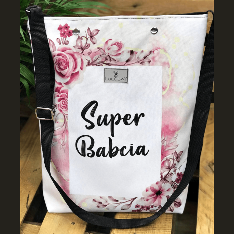 Torba dla Babci, Super Babcia, kwiaty