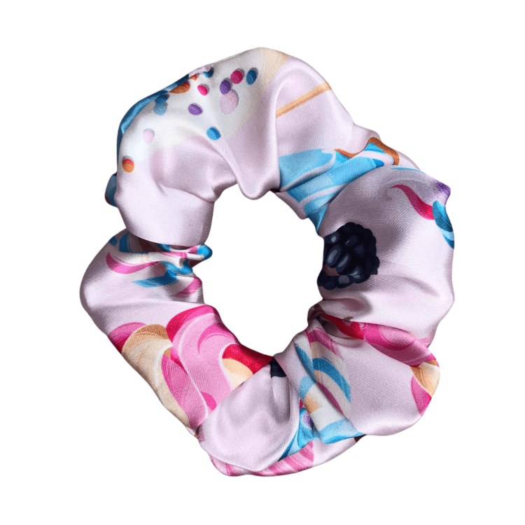 Satynowa gumka do włosów w babeczki, scrunchie